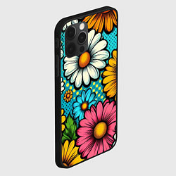 Чехол для iPhone 12 Pro Графический паттерн - Летние Цветы, цвет: 3D-черный — фото 2