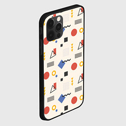 Чехол для iPhone 12 Pro Мемфис геометрия на светлом, цвет: 3D-черный — фото 2