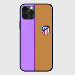 Чехол для iPhone 12 Pro Атлетико Мадрид полосы, цвет: 3D-черный