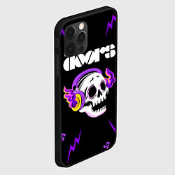 Чехол для iPhone 12 Pro The Doors неоновый череп, цвет: 3D-черный — фото 2