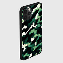 Чехол для iPhone 12 Pro Яркий зелёный камуфляж, цвет: 3D-черный — фото 2