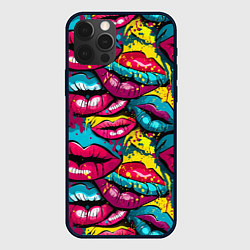 Чехол для iPhone 12 Pro Граффити губы женские с блеском, цвет: 3D-черный