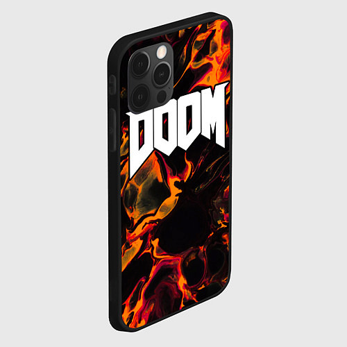 Чехол iPhone 12 Pro Doom red lava / 3D-Черный – фото 2