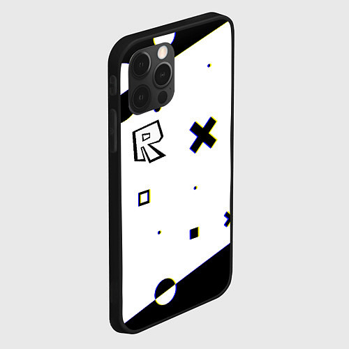 Чехол iPhone 12 Pro Roblox pattern game / 3D-Черный – фото 2