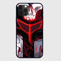 Чехол для iPhone 12 Pro Red stripes on a black and white background, цвет: 3D-черный