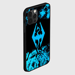 Чехол для iPhone 12 Pro Skyrim краски лого, цвет: 3D-черный — фото 2