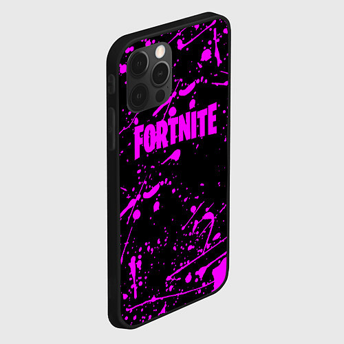 Чехол iPhone 12 Pro Fortnite краски / 3D-Черный – фото 2