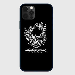 Чехол для iPhone 12 Pro Cyberpunk 2077 white, цвет: 3D-черный