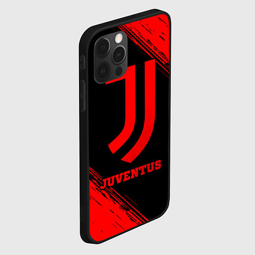 Чехол iPhone 12 Pro Juventus - red gradient / 3D-Черный – фото 2