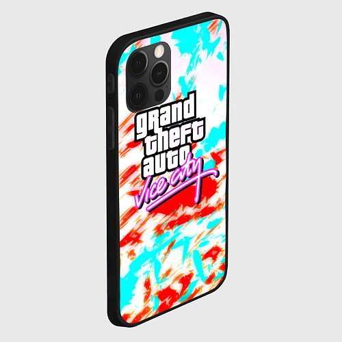 Чехол iPhone 12 Pro GTA vice city clors / 3D-Черный – фото 2