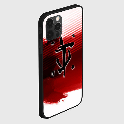 Чехол iPhone 12 Pro Doom eternal logo краски / 3D-Черный – фото 2