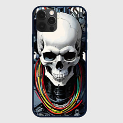 Чехол для iPhone 12 Pro Cool cyber skull - ai art fantasy, цвет: 3D-черный