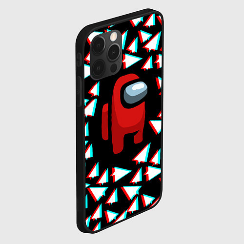 Чехол iPhone 12 Pro Амонг ас телеграм / 3D-Черный – фото 2