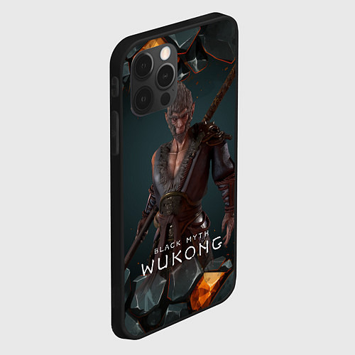 Чехол iPhone 12 Pro Король обезьян Black Myth Wukong / 3D-Черный – фото 2