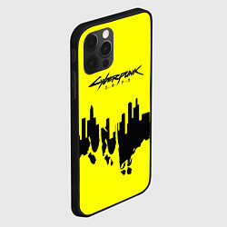 Чехол для iPhone 12 Pro Cyberpunk 2077 geometry yellow, цвет: 3D-черный — фото 2