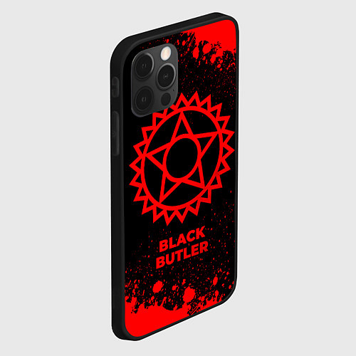 Чехол iPhone 12 Pro Black Butler - red gradient / 3D-Черный – фото 2