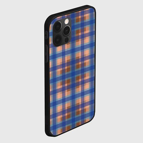 Чехол iPhone 12 Pro Клетка в клетку / 3D-Черный – фото 2