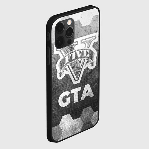 Чехол iPhone 12 Pro GTA - grey gradient / 3D-Черный – фото 2