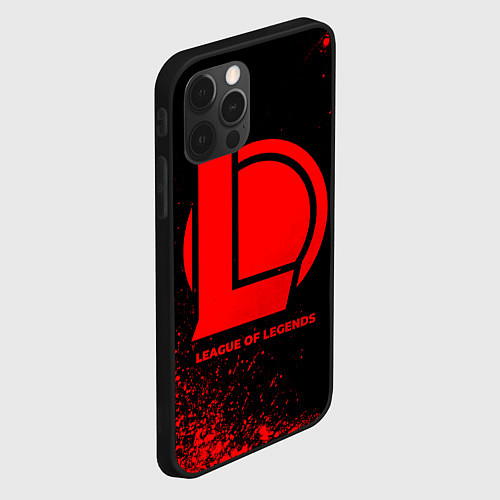 Чехол iPhone 12 Pro League of Legends - red gradient / 3D-Черный – фото 2