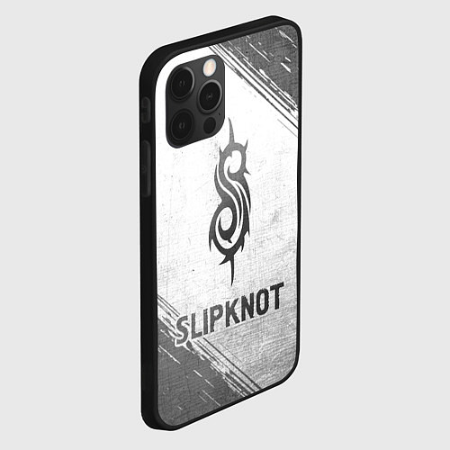 Чехол iPhone 12 Pro Slipknot - white gradient / 3D-Черный – фото 2