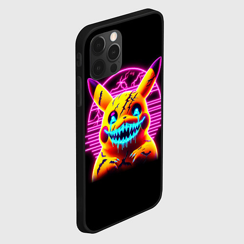 Чехол iPhone 12 Pro Terrible Pikachu - halloween fantasy / 3D-Черный – фото 2