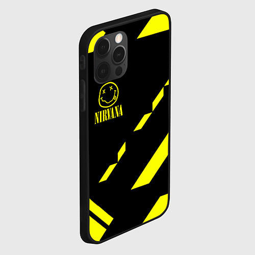 Чехол iPhone 12 Pro Nirvana geometry yellow / 3D-Черный – фото 2