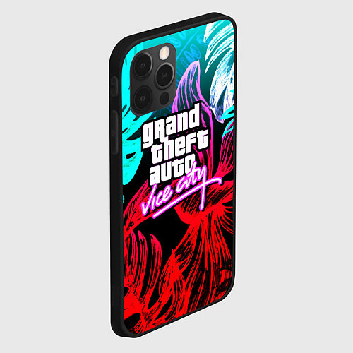 Чехол iPhone 12 Pro GTA vice city tropic / 3D-Черный – фото 2