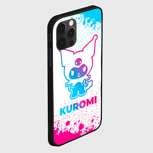 Чехол iPhone 12 Pro Kuromi neon gradient style / 3D-Черный – фото 2