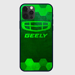 Чехол для iPhone 12 Pro Geely - green gradient, цвет: 3D-черный