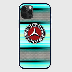 Чехол для iPhone 12 Pro Mercedes benz текстура карбон, цвет: 3D-черный