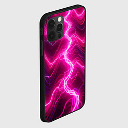 Чехол для iPhone 12 Pro Pink lightnings - ai art fantasy, цвет: 3D-черный — фото 2