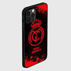 Чехол для iPhone 12 Pro Real Madrid - red gradient, цвет: 3D-черный — фото 2