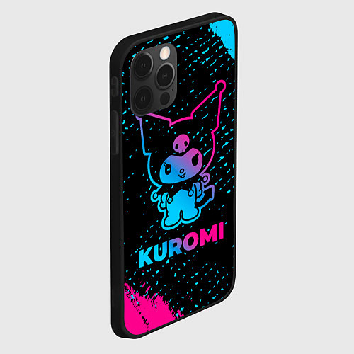 Чехол iPhone 12 Pro Kuromi - neon gradient / 3D-Черный – фото 2