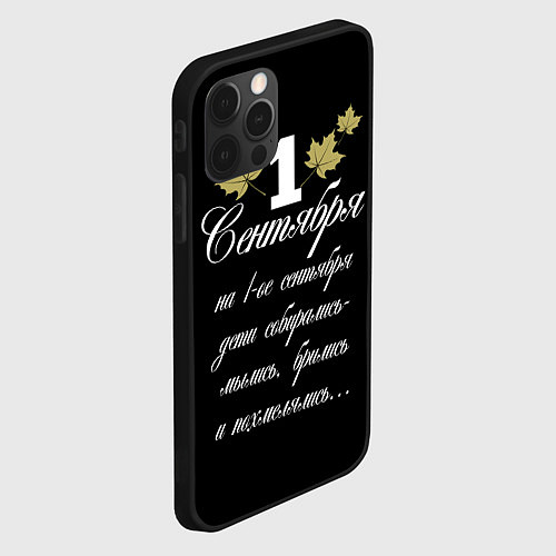 Чехол iPhone 12 Pro 1 сентября - дети собирались / 3D-Черный – фото 2