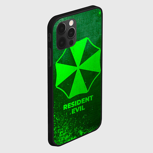 Чехол iPhone 12 Pro Resident Evil - green gradient / 3D-Черный – фото 2