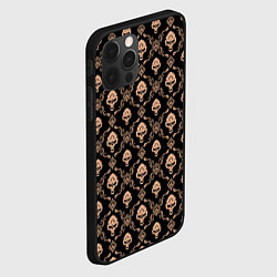Чехол для iPhone 12 Pro Череп - паттерн, цвет: 3D-черный — фото 2