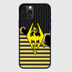 Чехол для iPhone 12 Pro Skyrim gold edinion, цвет: 3D-черный