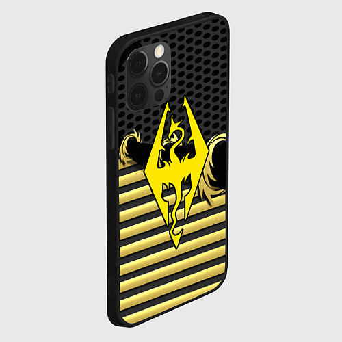 Чехол iPhone 12 Pro Skyrim gold edinion / 3D-Черный – фото 2