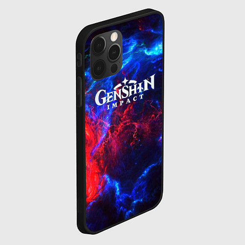 Чехол iPhone 12 Pro Genshin Impact space / 3D-Черный – фото 2