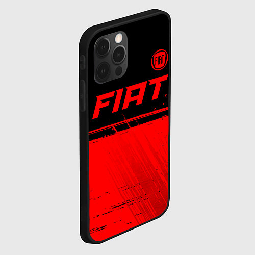 Чехол iPhone 12 Pro Fiat - red gradient посередине / 3D-Черный – фото 2