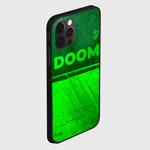 Чехол iPhone 12 Pro Doom - green gradient посередине / 3D-Черный – фото 2