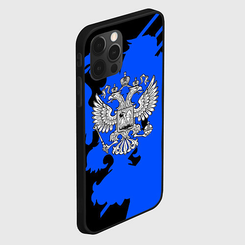 Чехол iPhone 12 Pro Россия герб патриот / 3D-Черный – фото 2