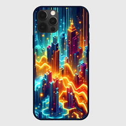 Чехол для iPhone 12 Pro Neon metropolis - vaporwave, цвет: 3D-черный