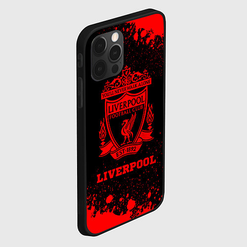 Чехол iPhone 12 Pro Liverpool - red gradient / 3D-Черный – фото 2