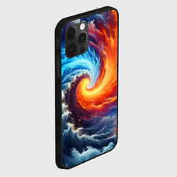 Чехол для iPhone 12 Pro Столкновение двух стихий - инь янь, цвет: 3D-черный — фото 2