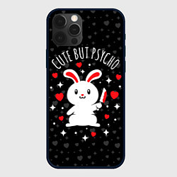 Чехол для iPhone 12 Pro Cute but psycho bunny, цвет: 3D-черный