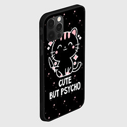 Чехол для iPhone 12 Pro Cute but psycho cat, цвет: 3D-черный — фото 2