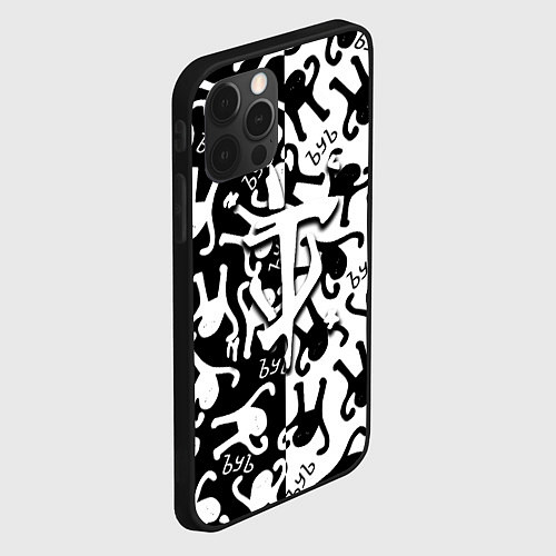 Чехол iPhone 12 Pro Doom logo мем / 3D-Черный – фото 2