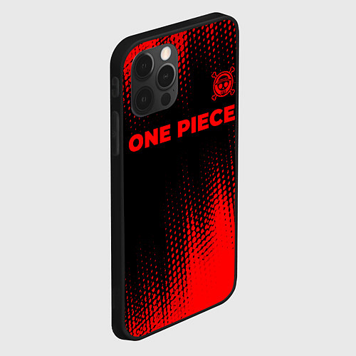 Чехол iPhone 12 Pro One Piece - red gradient посередине / 3D-Черный – фото 2