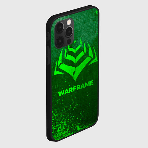 Чехол iPhone 12 Pro Warframe - green gradient / 3D-Черный – фото 2